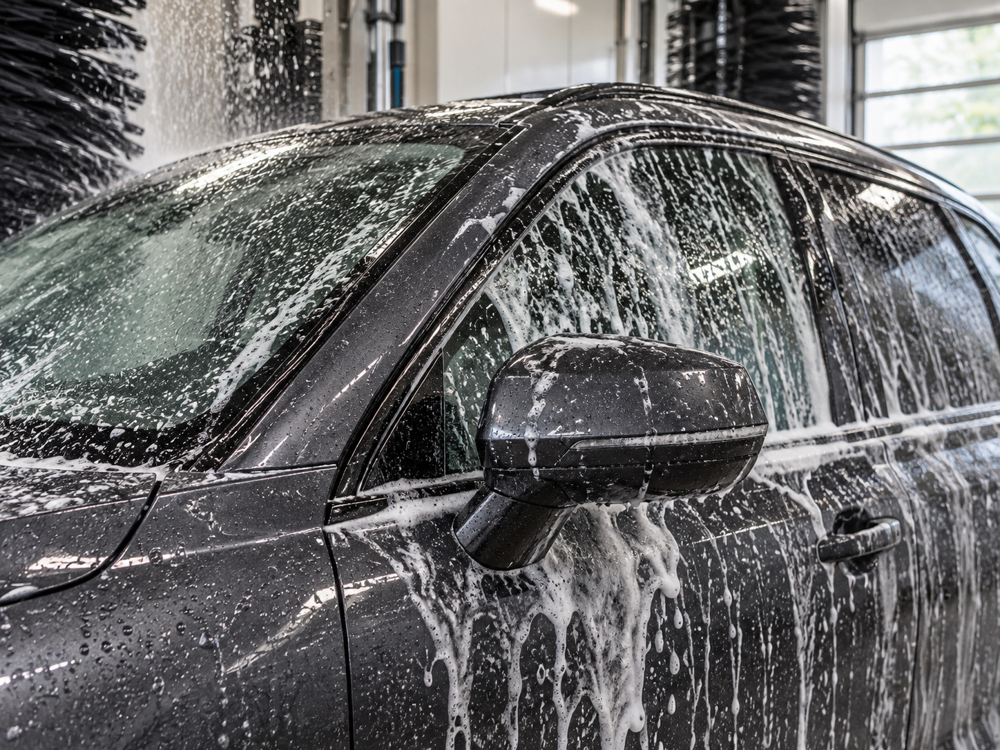 Vehicle being washed