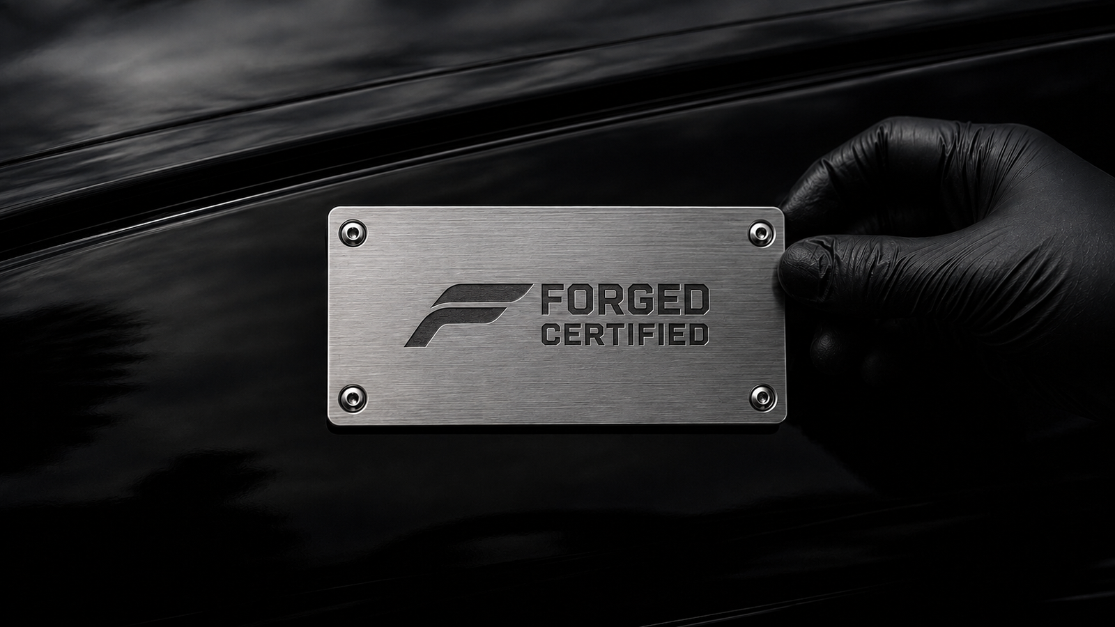 Engraved Forged Certified plate with a unique Forged ID