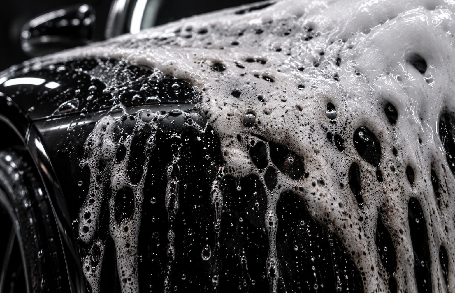 Foam lifting dirt from the paint surface
