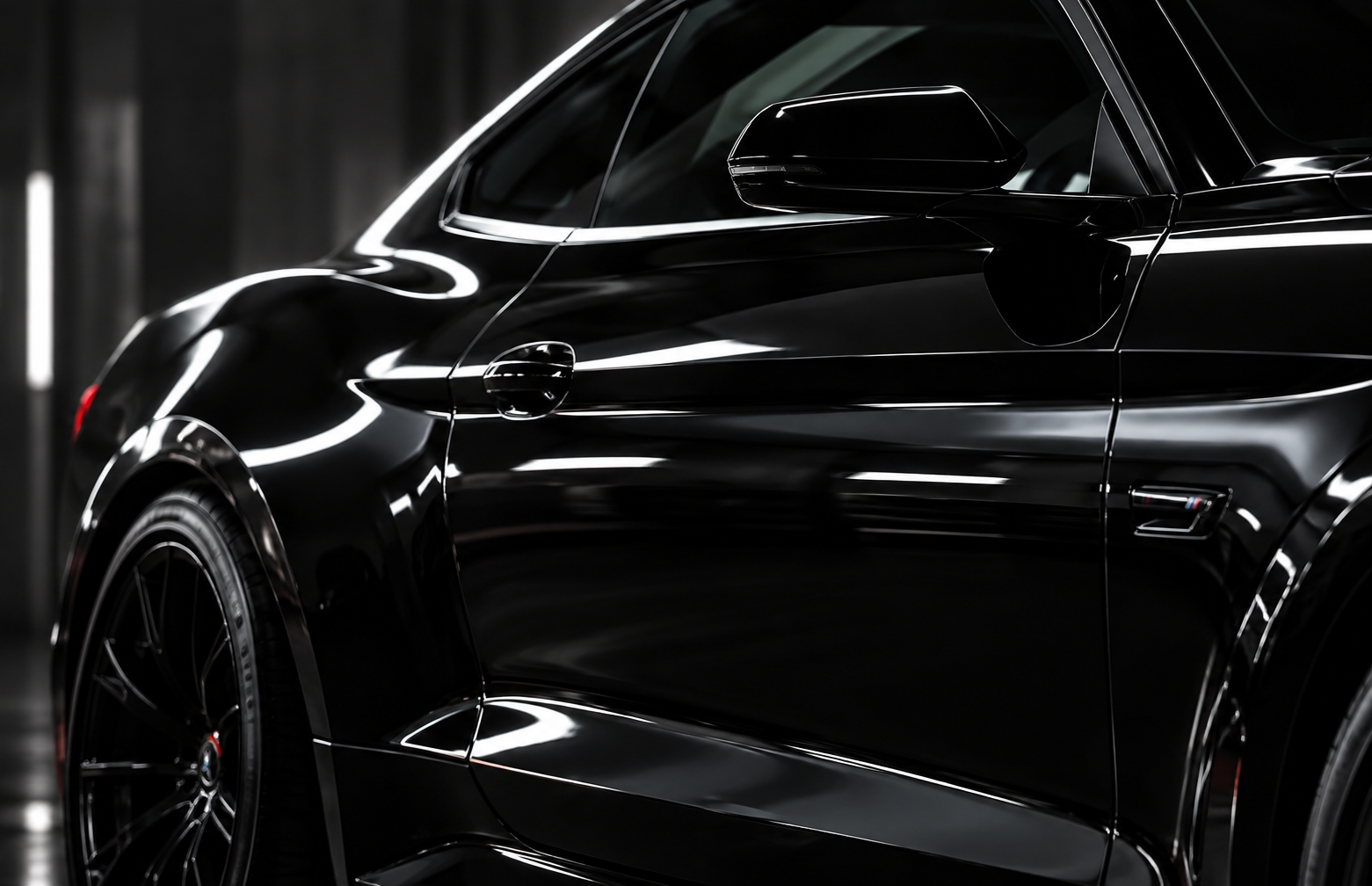 Clean glossy black vehicle after the final step